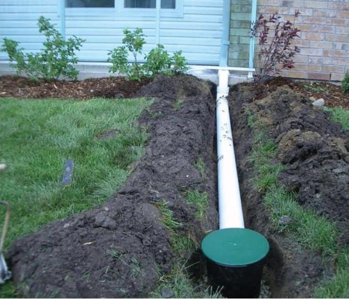 drainage pipe in a yard